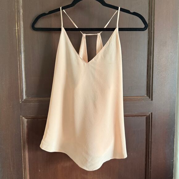 RORY BECA | Light PInk Silk Georgette Origami Back Camisole | Small - Picture 1 of 5